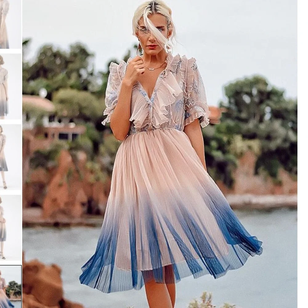 Chicwish We Know it All Gradient Pleated Mesh Tulle Dress - Picture 2 of 10